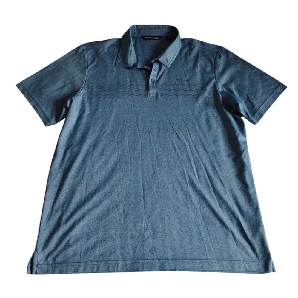Travis Mathew XXL Pima Cotton Blend Blue Short Sleeve Polo Shirt